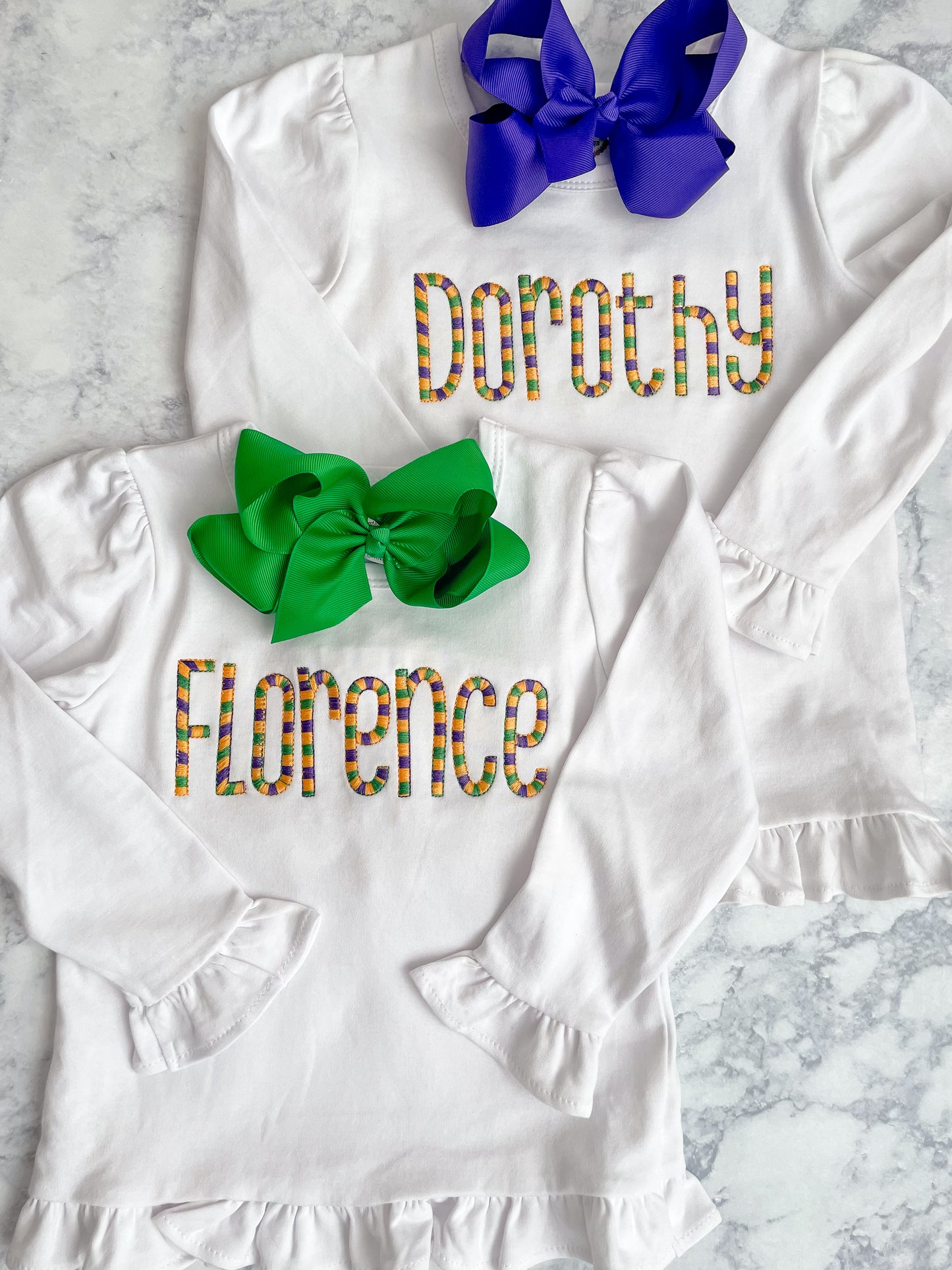 Variegated Thread Girl's SHORT SLEEVE Ruffle Tee