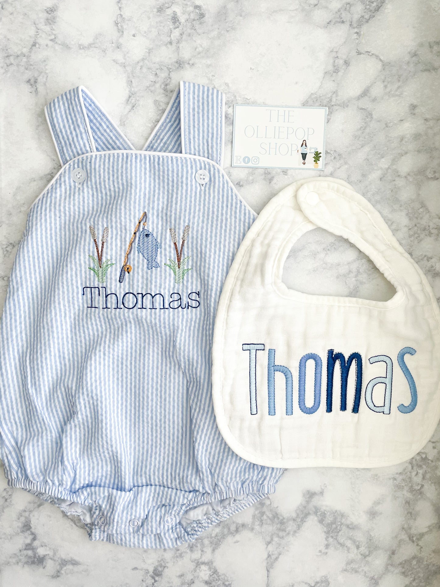 Blue and White Gingham Windowpane Cross Back Bubble
