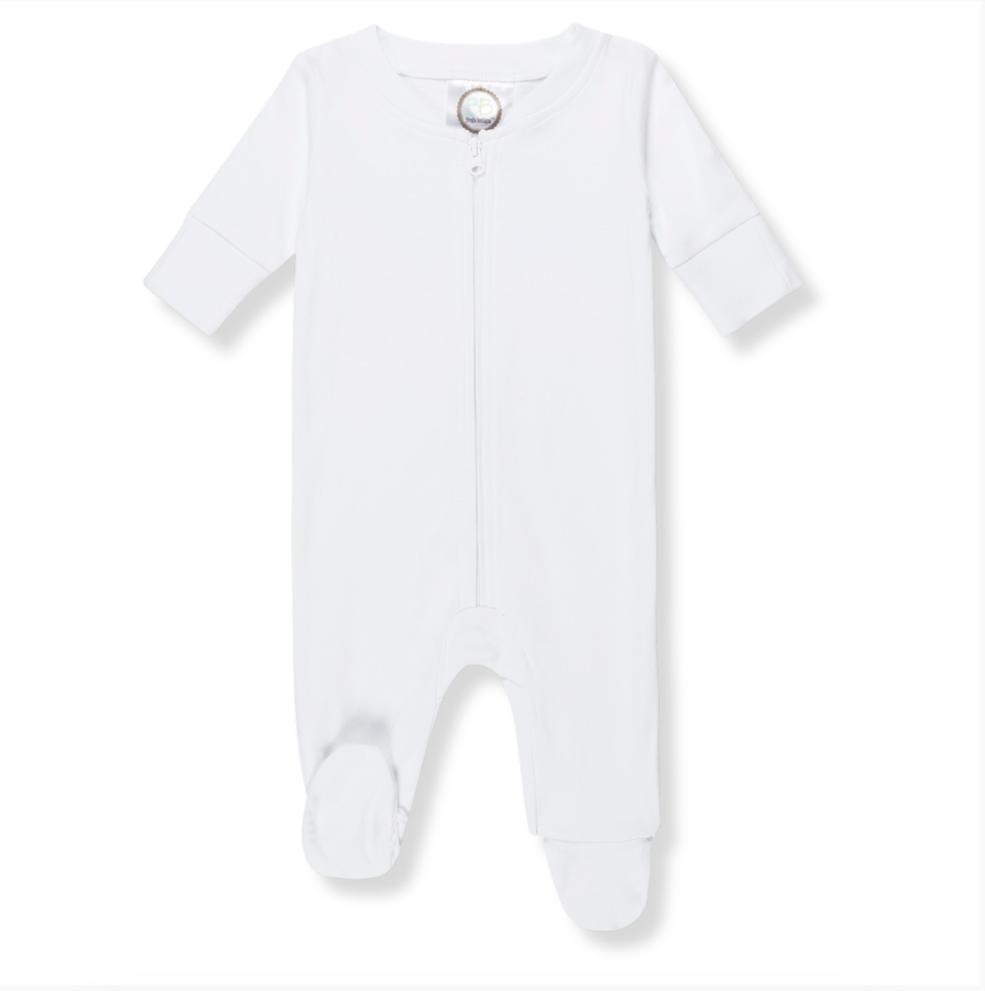 White Infant Zipper Sleeper Footie