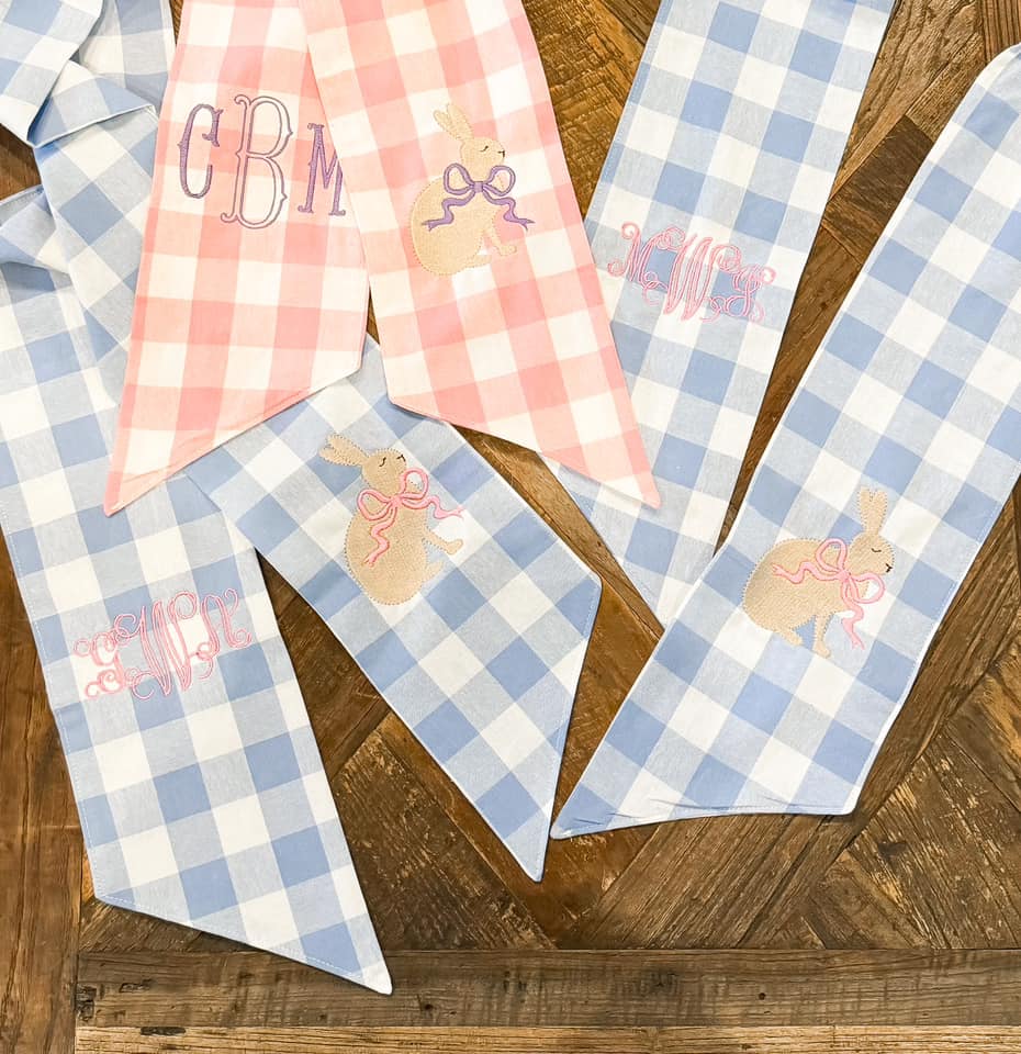 Gingham Wreath Sashes with Velcro