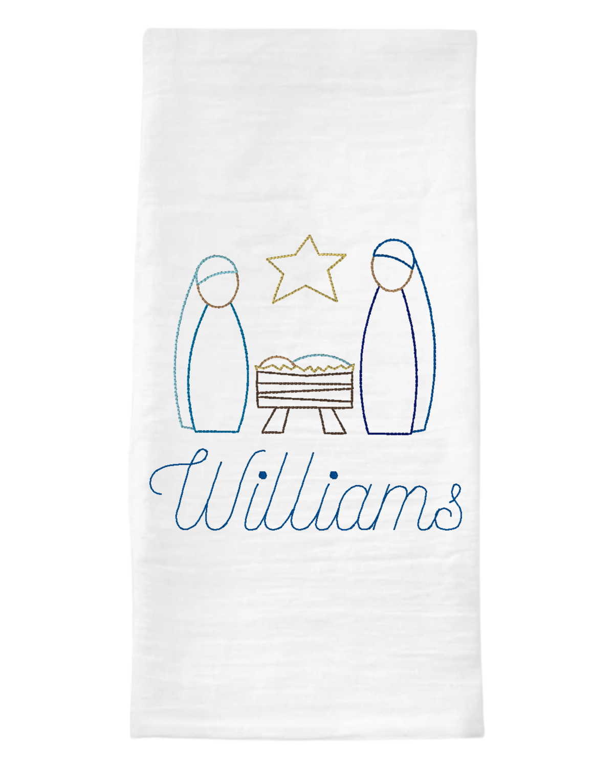 Nativity Trio Christmas Tea Towel
