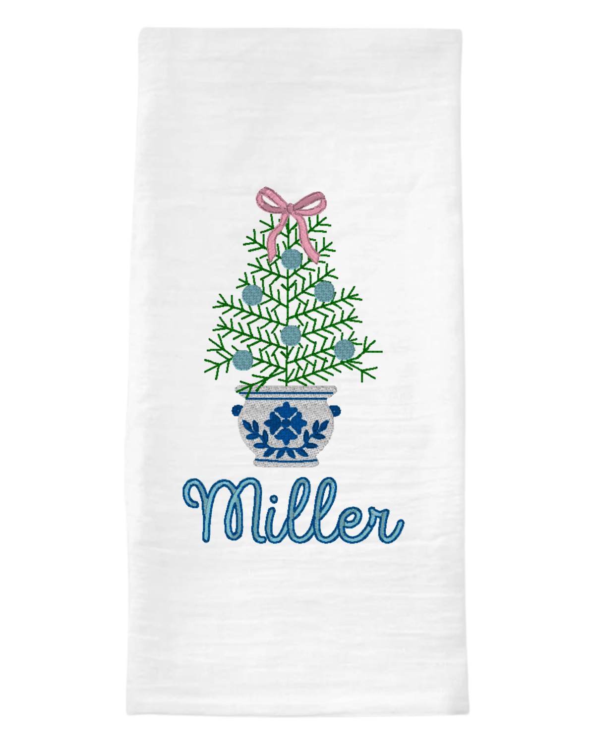 Blue Christmas Tea Towel