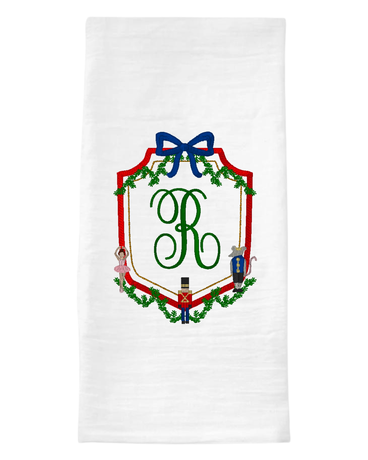 Nutcracker Crest Christmas Tea Towel