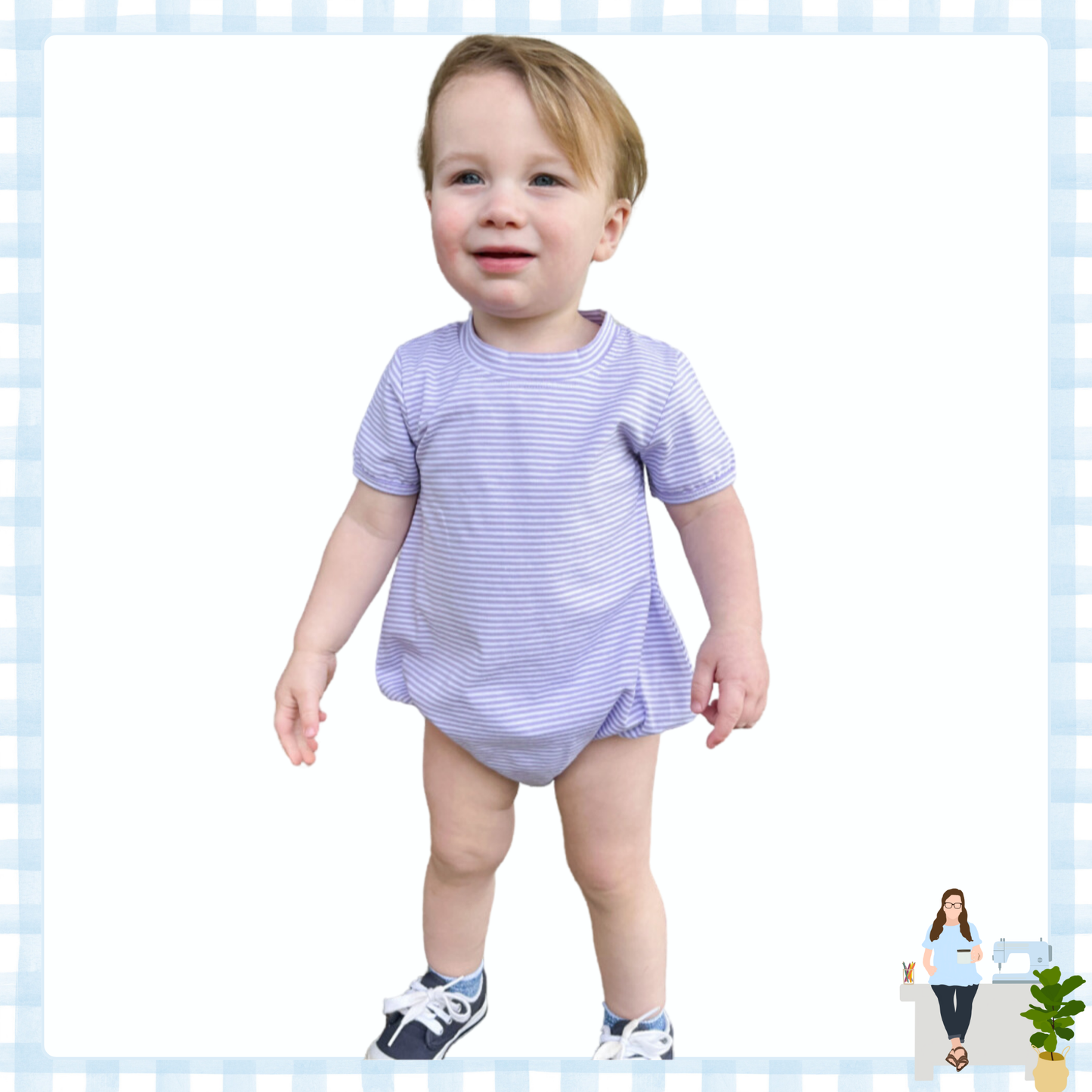 Purple Striped Knit Unisex Bubble Monogram Personalized Bubble with Snap Closure Unisex