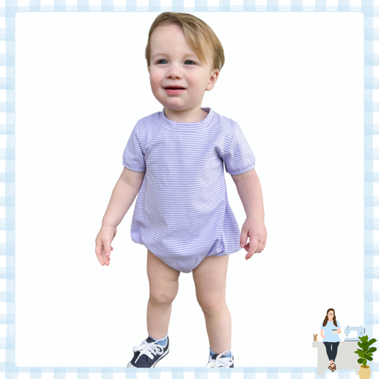 Purple Striped Knit Unisex Bubble Monogram Personalized Bubble with Snap Closure Unisex