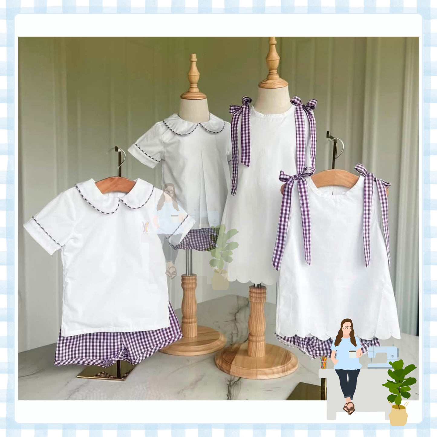 Purple Game Day Gingham Collection