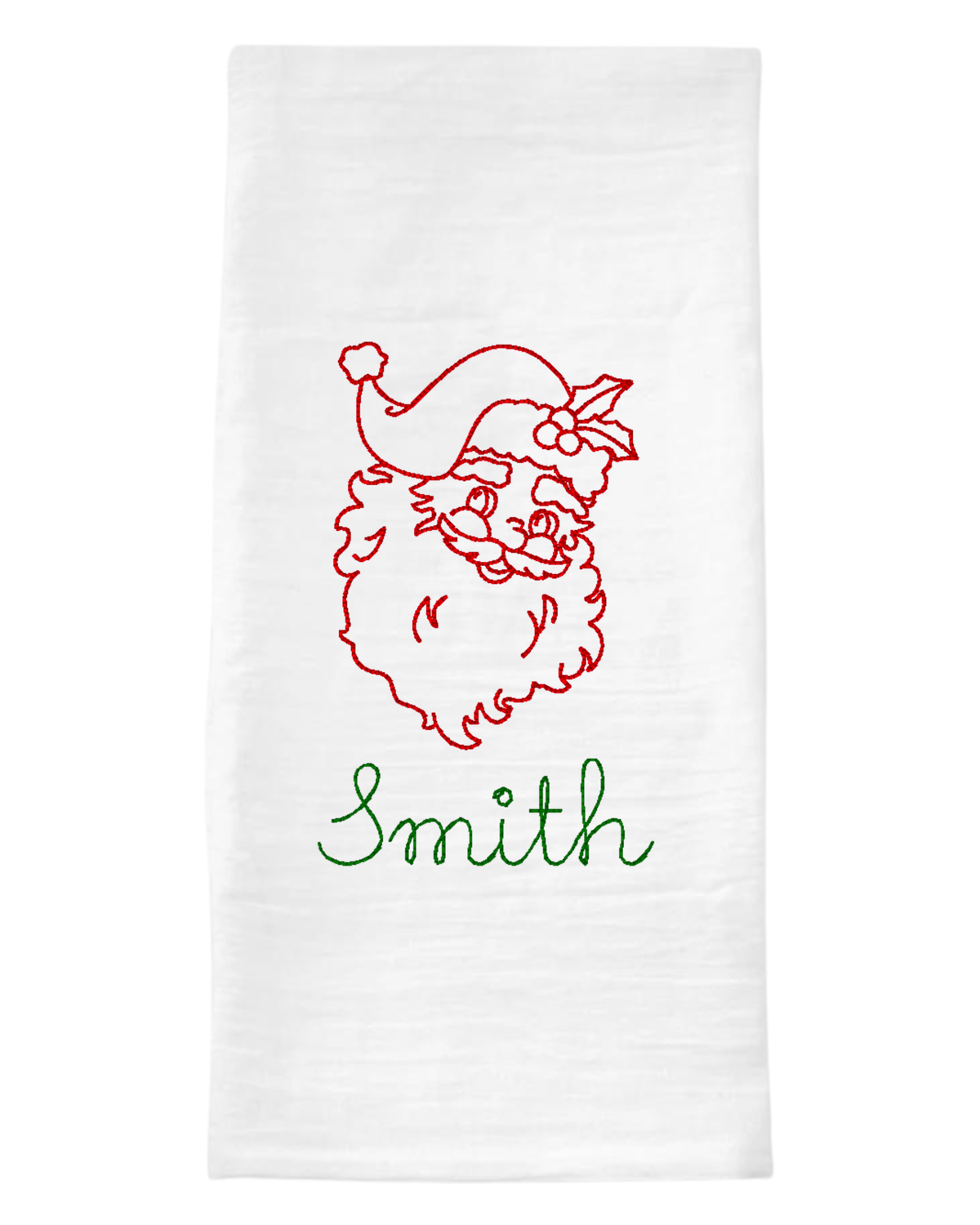 Red Santa Christmas Tea Towel