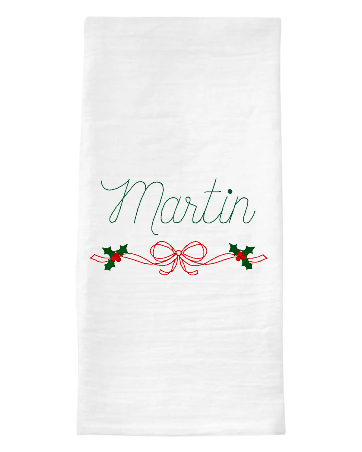 Holly Swag Christmas Tea Towel