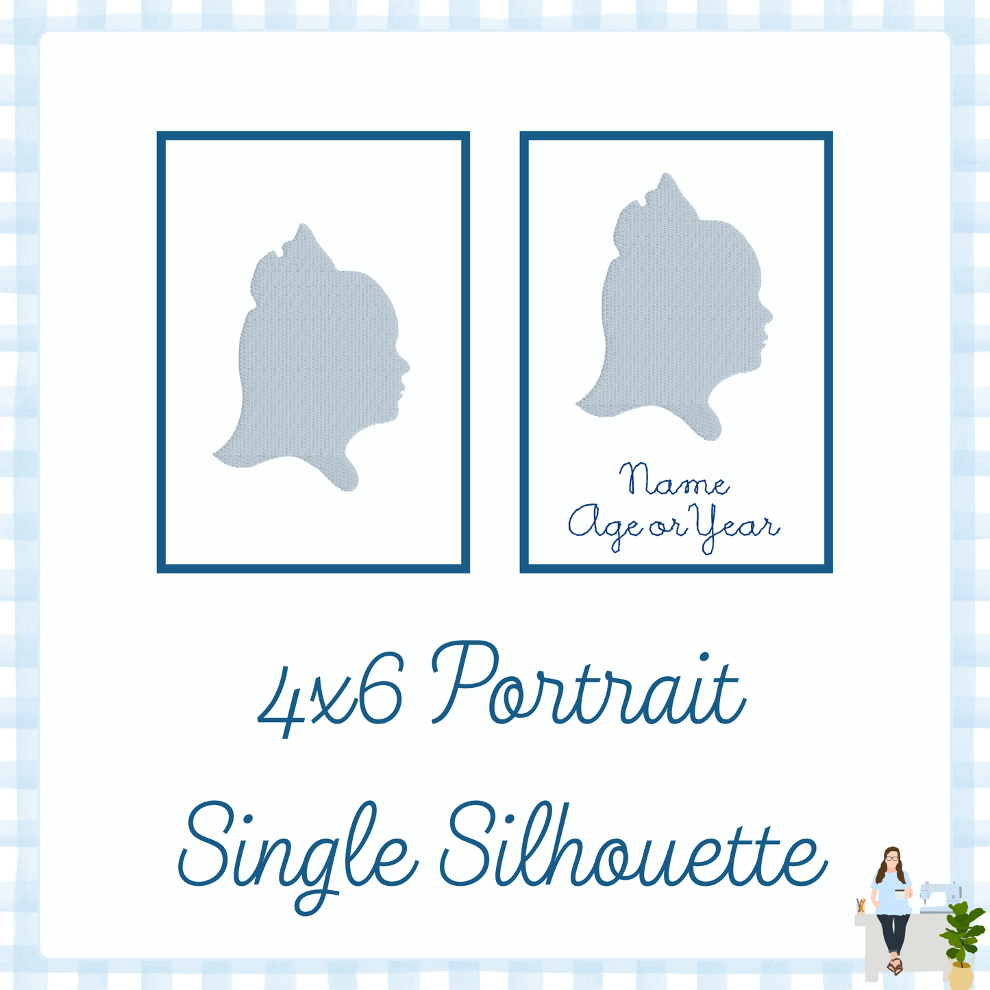 4x6 Portrait Single Silhouette