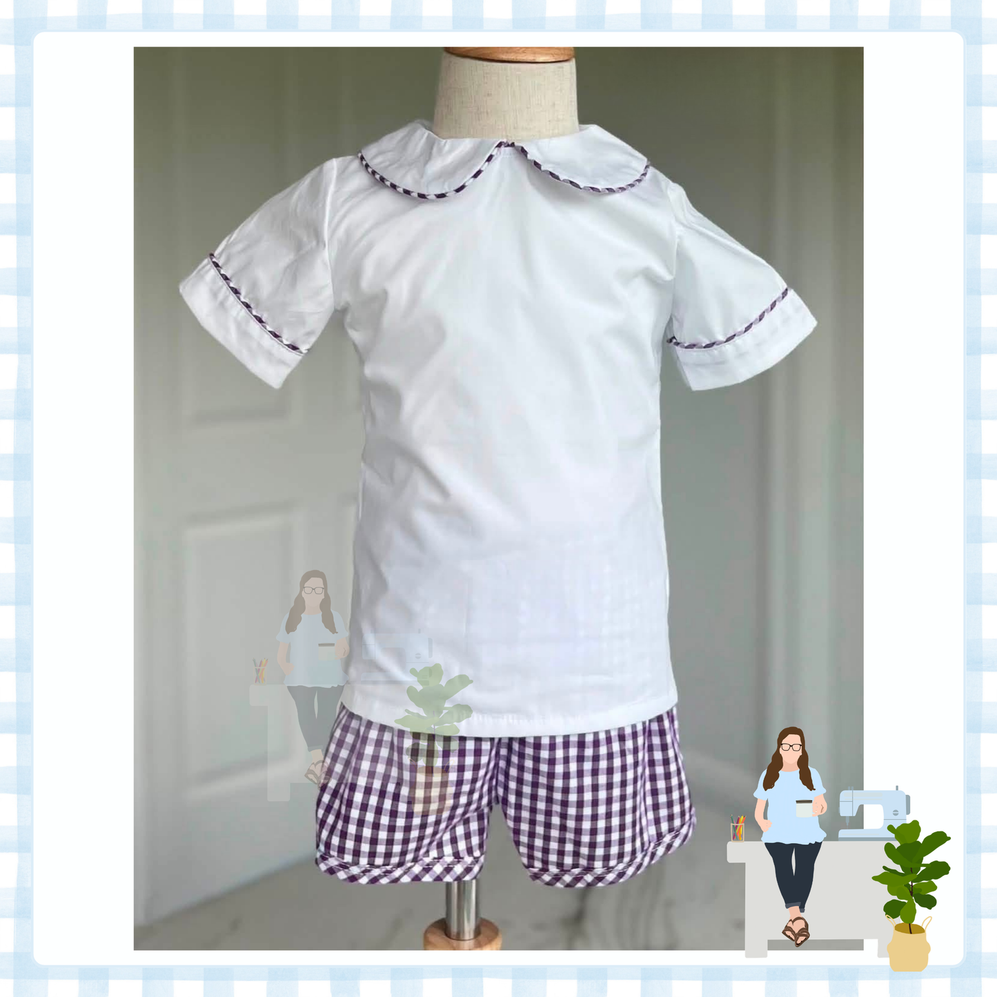 Purple Game Day Gingham Collection