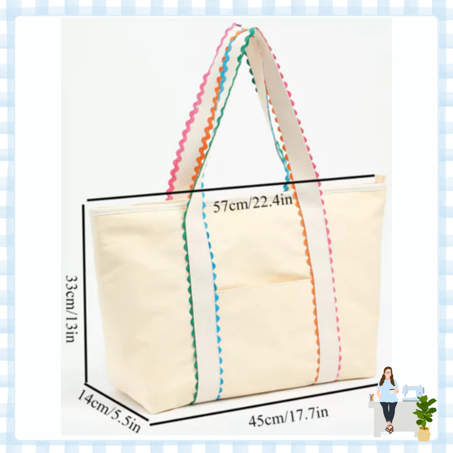Multi Color Canvas Tote