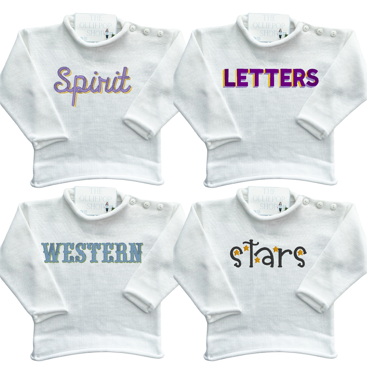 Chest Name Rollneck Button Neck Sweater