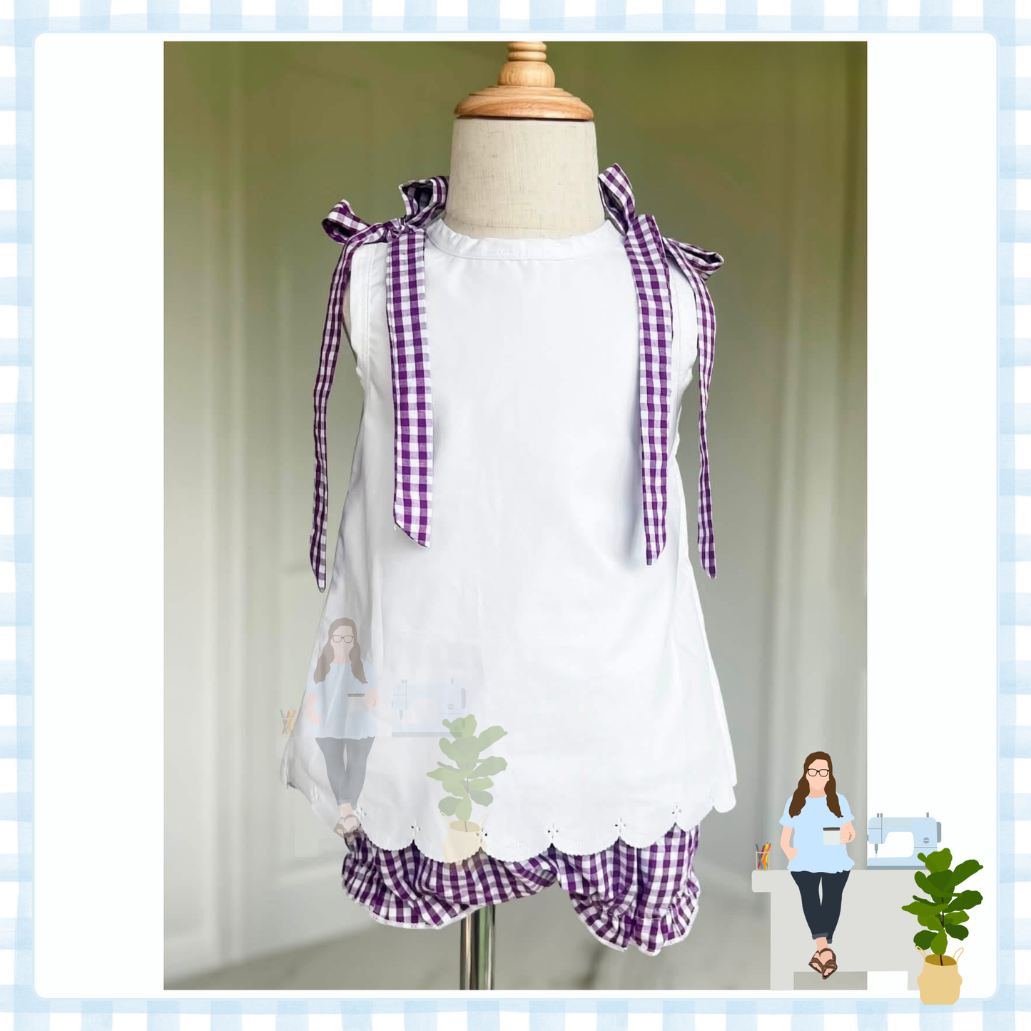 Purple Game Day Gingham Collection