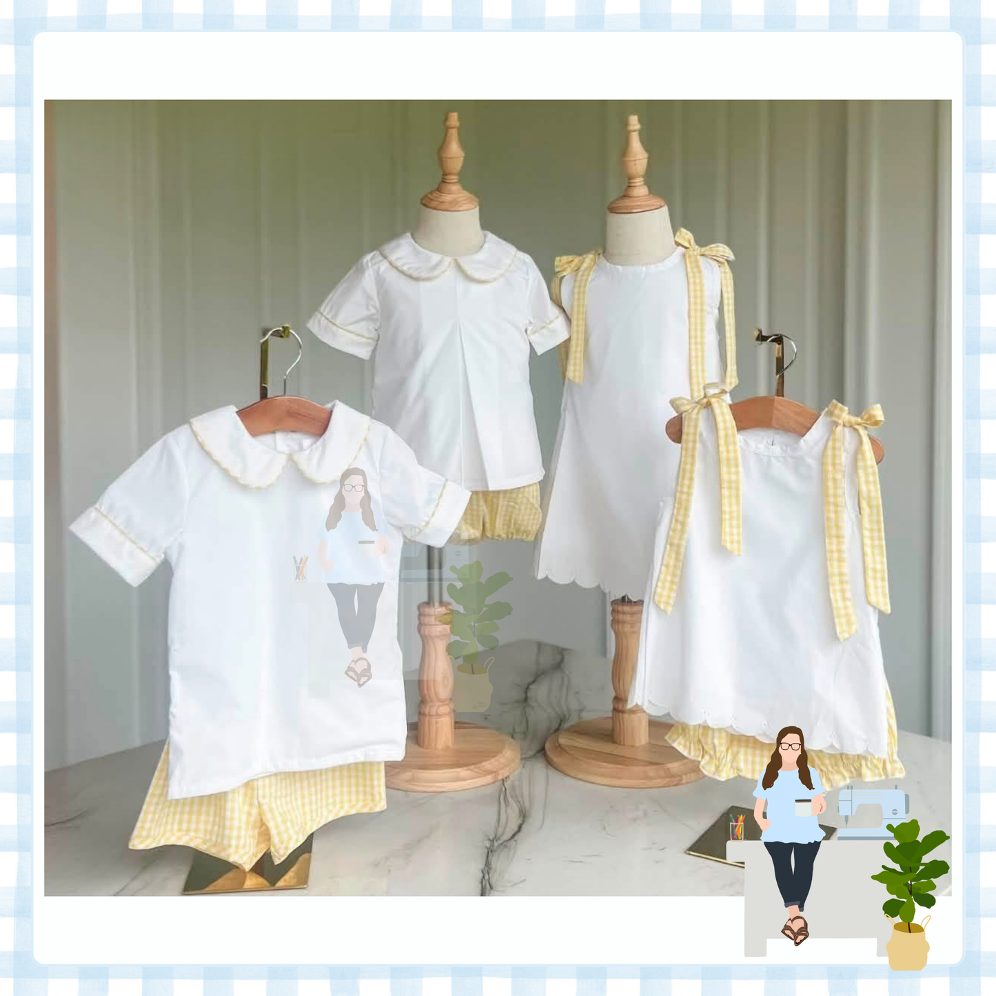 Yellow Game Day Gingham Collection