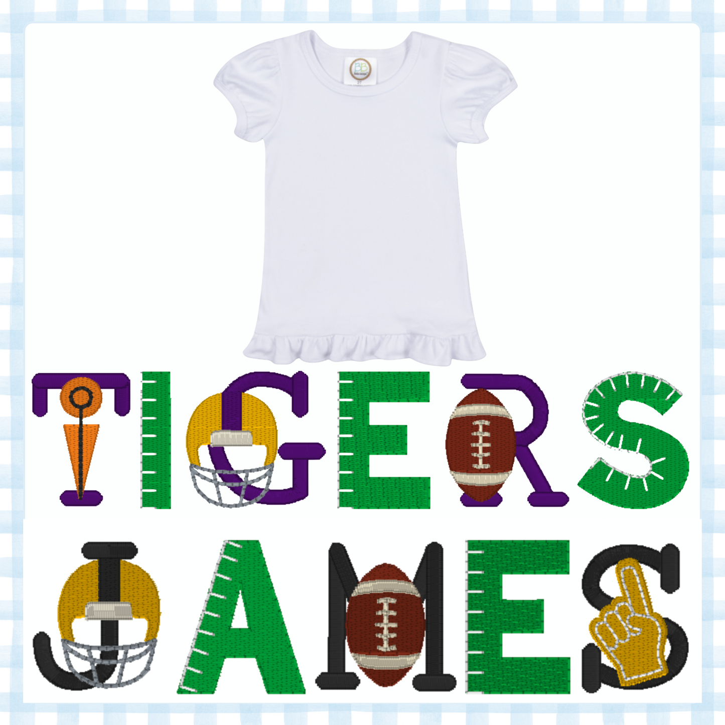 Touchdown Font Ruffle Tees