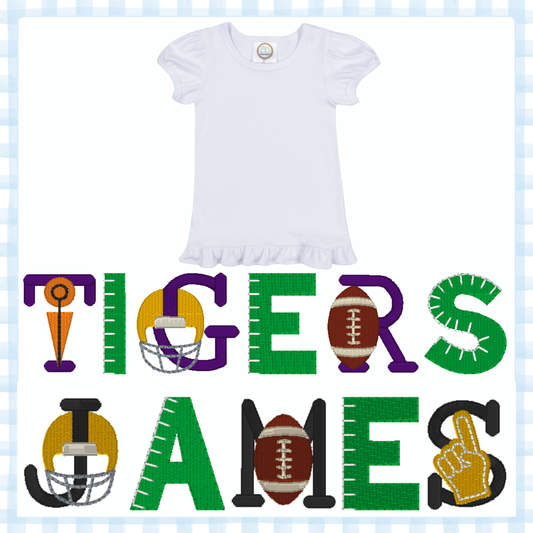 Touchdown Font Ruffle Tees