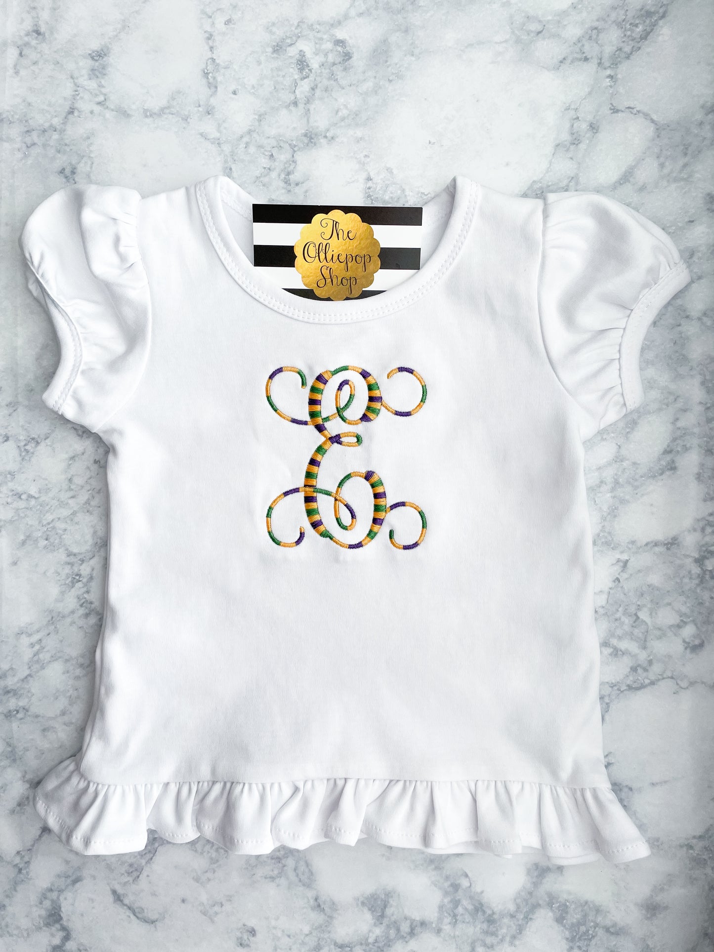 Variegated Thread Girl's SHORT SLEEVE Ruffle Tee