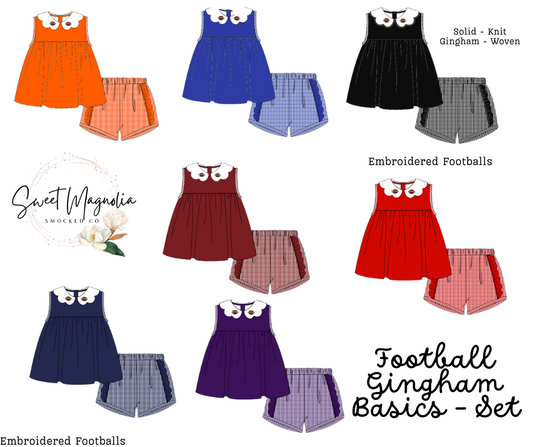 PO14 - Football Gingham Basics - Set - ETA:  August to SMSC then you