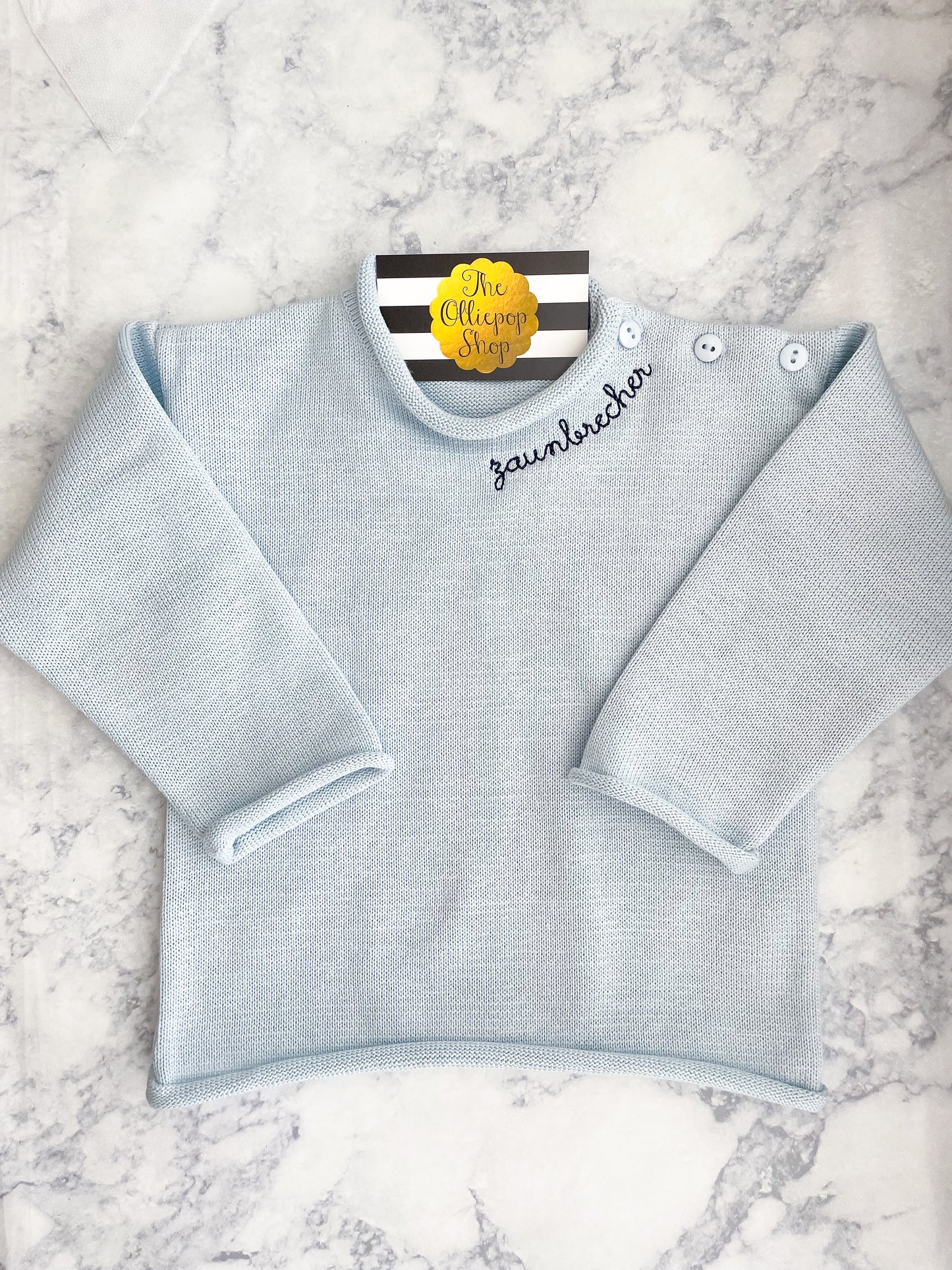 Small Neckline Name Rollneck Button Neck Sweater