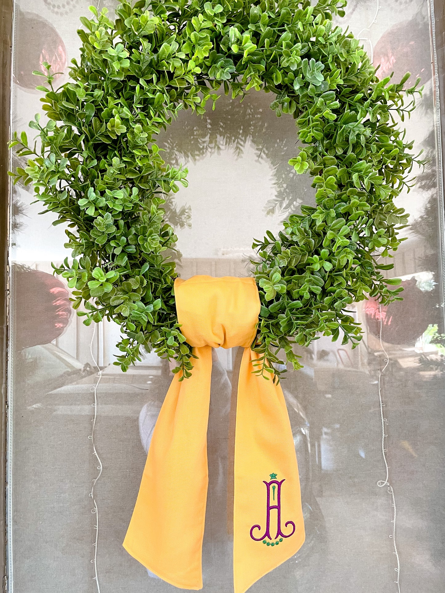 Mardi Gras Wreath Sash-Solid White