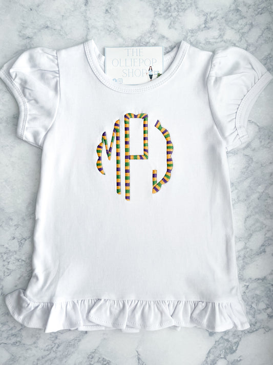 Variegated Thread Girl's SHORT SLEEVE Ruffle Tee