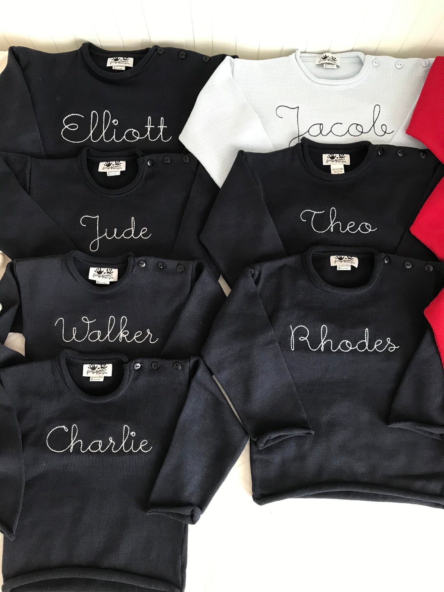Chest Name Rollneck Button Neck Sweater
