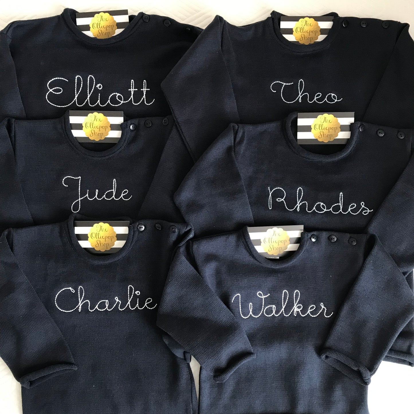 Chest Name Rollneck Button Neck Sweater