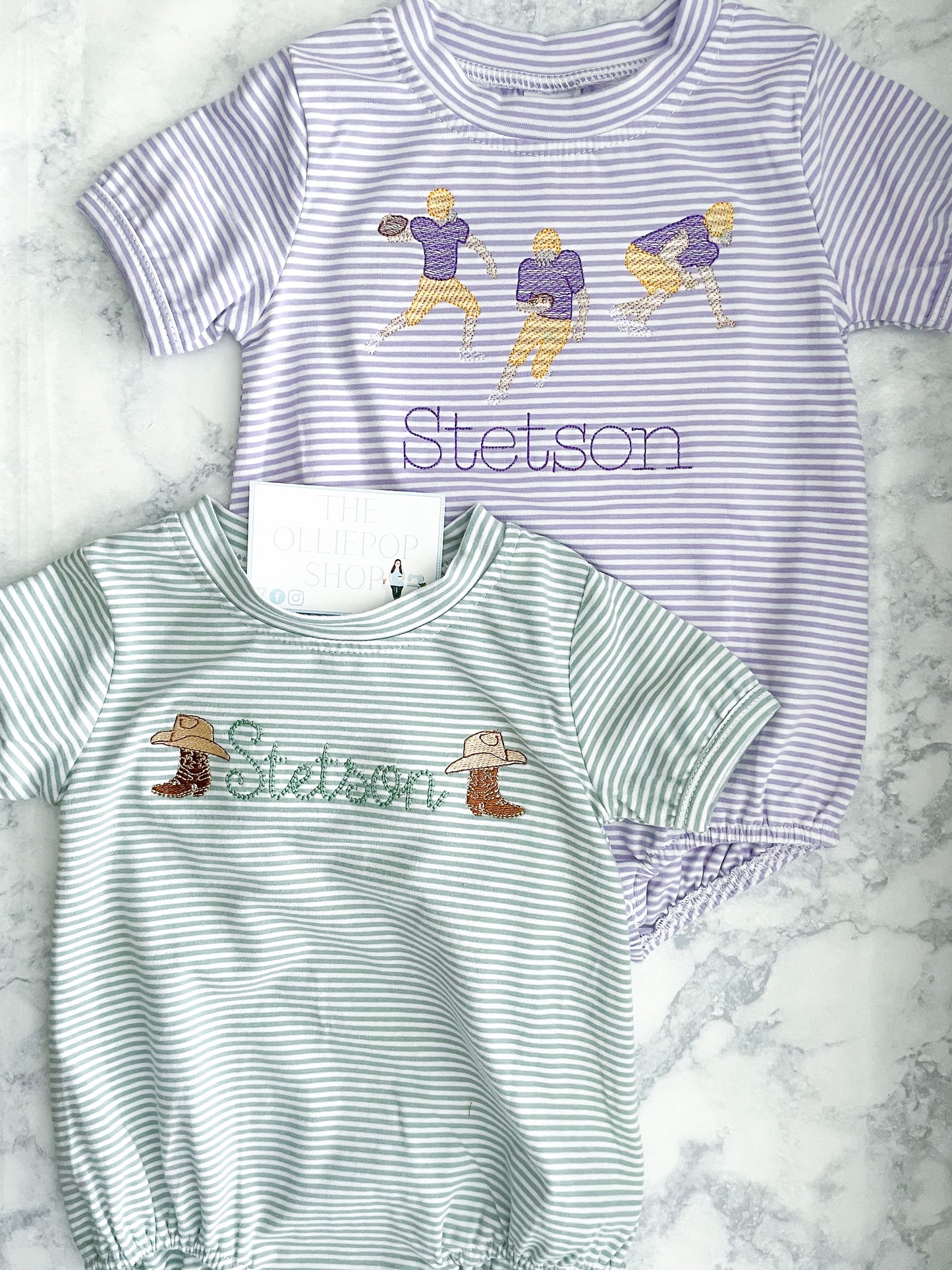 Purple Striped Knit Unisex Bubble Monogram Personalized Bubble with Snap Closure Unisex