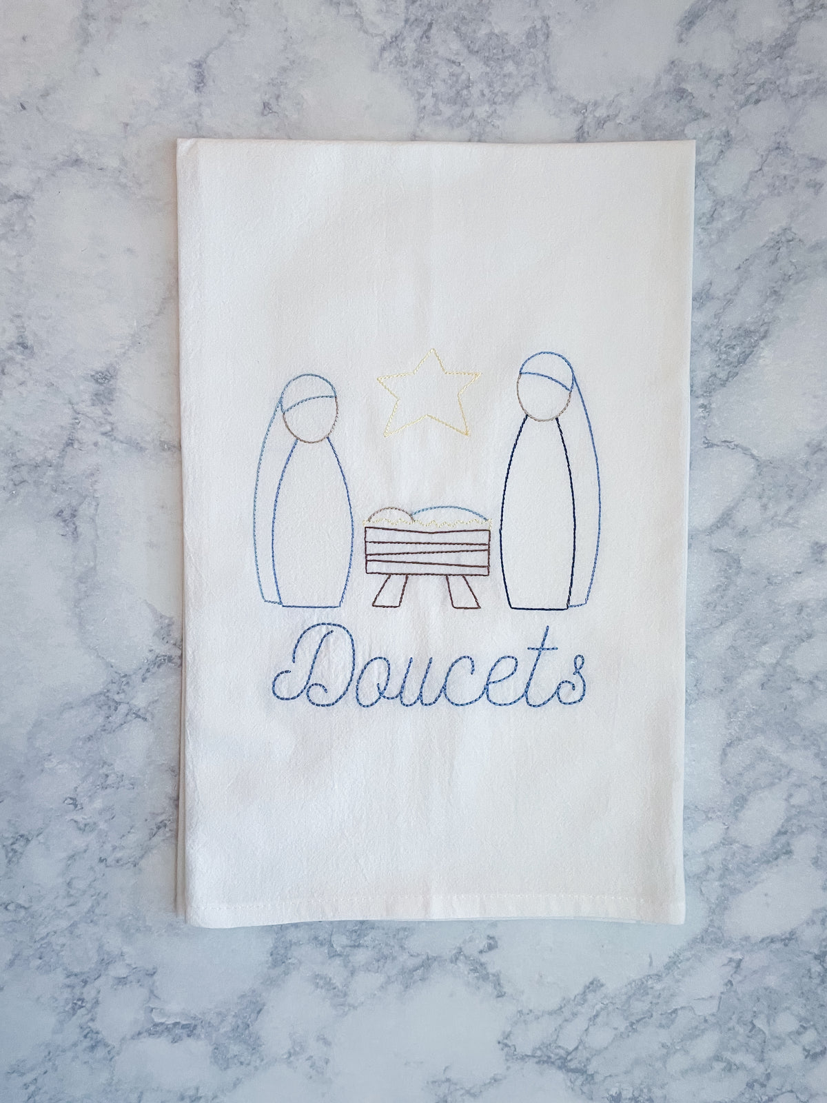 Nativity Trio Christmas Tea Towel