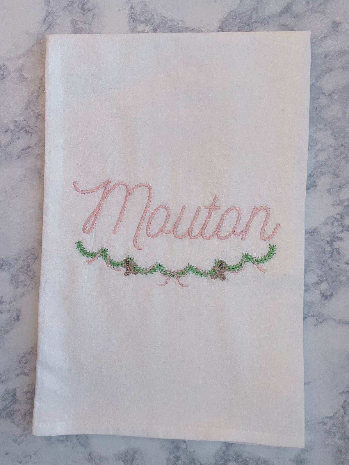Gingerbread Swag Christmas Tea Towel