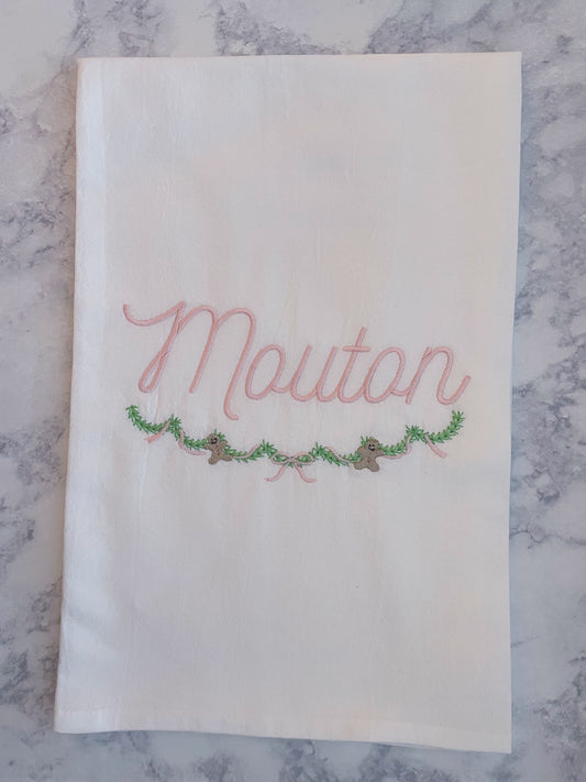 Gingerbread Swag Christmas Tea Towel
