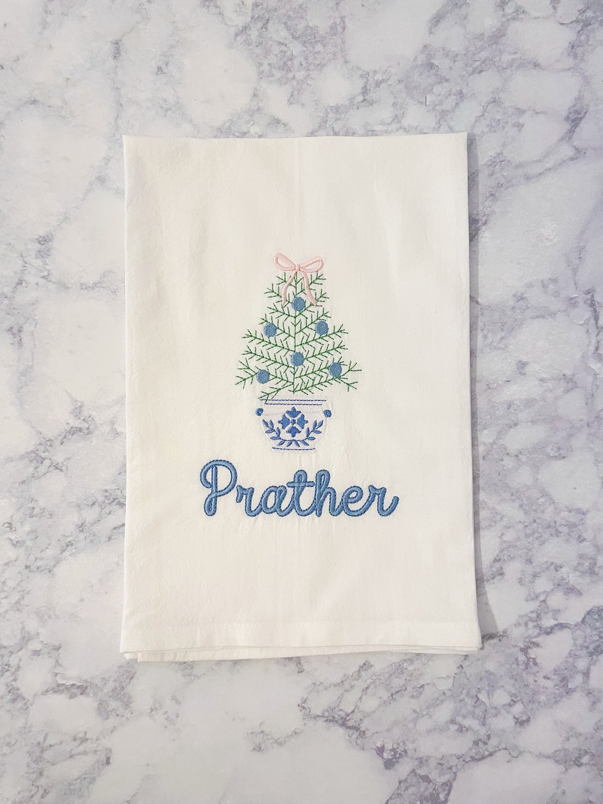Blue Christmas Tea Towel