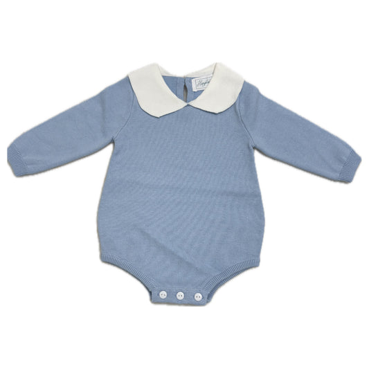 Knit Collared Bubble - Light Blue