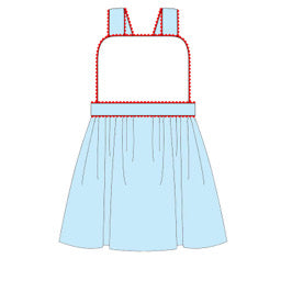 Hampton Light Blue with Red RicRac Dress