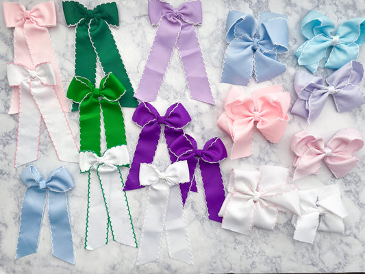 Moonstitch Ribbons and Bows on Alligator Clips