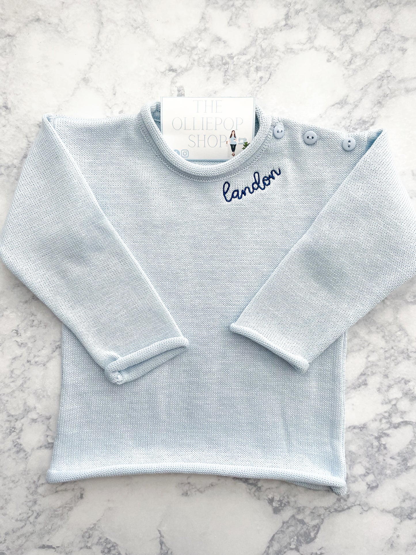 Small Neckline Name Rollneck Button Neck Sweater