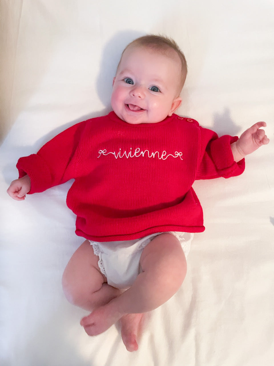 Bow Name Rollneck Button Neck Sweater