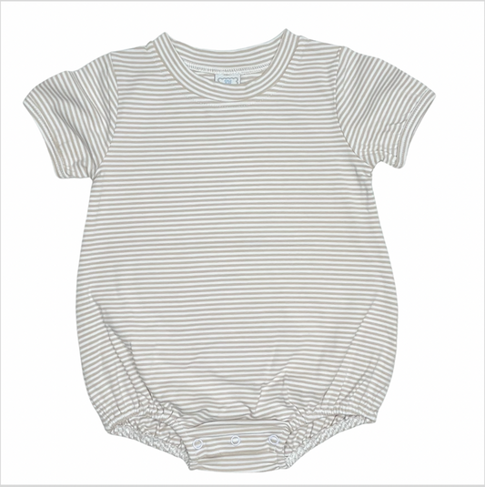 Grey Striped Knit Unisex bubble Monogram Personalized Bubble with Snap Closure unisex