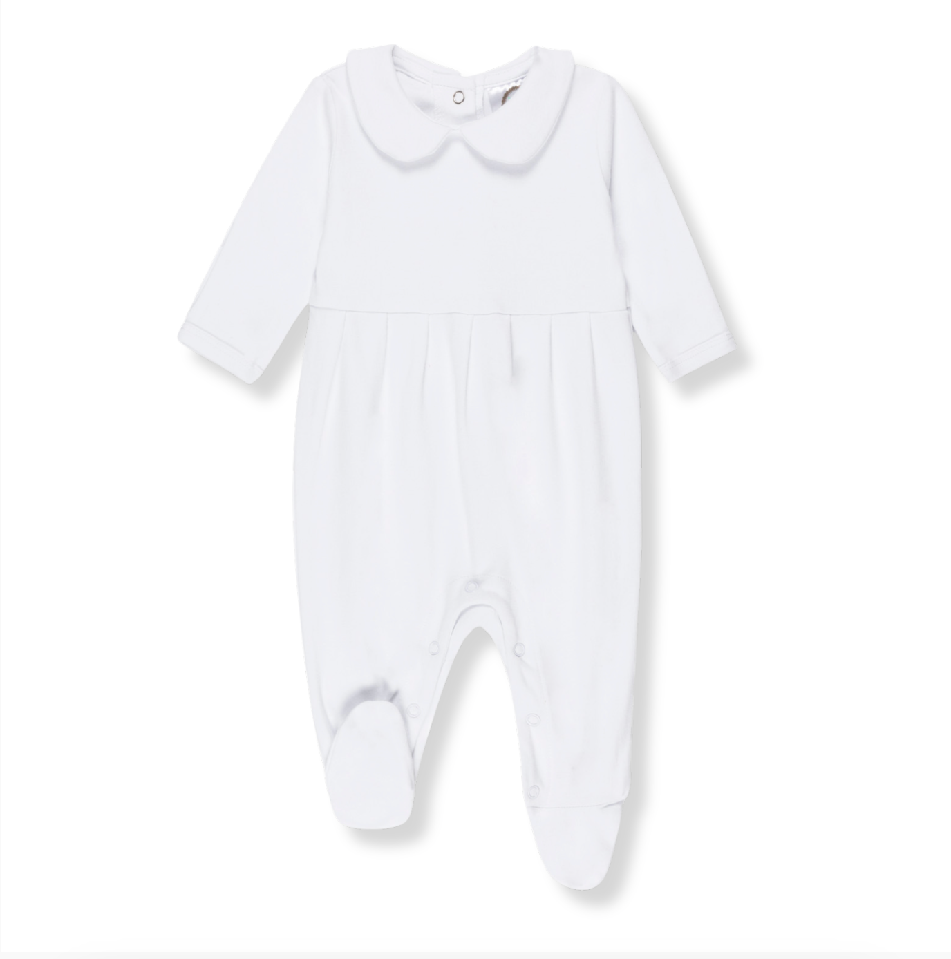 Solid White Infant Peter Pan Footie Sleeper