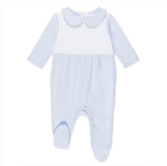 Blue and White Infant Peter Pan Footie Sleeper