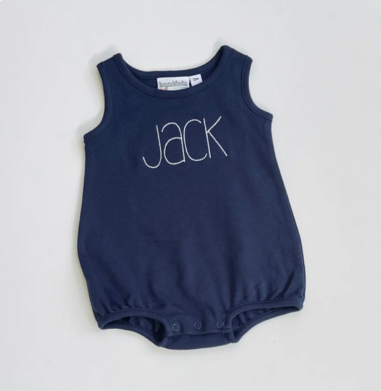 Navy Knit Bubble-No Top Buttons