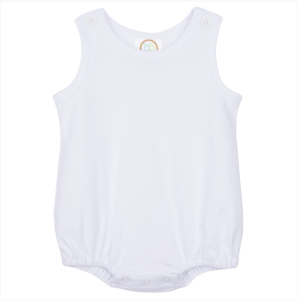 White Knit Bubble-With Top Buttons