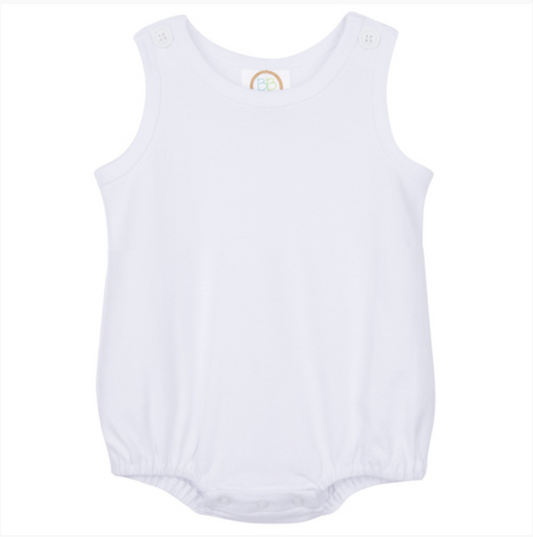 White Knit Bubble-With Top Buttons