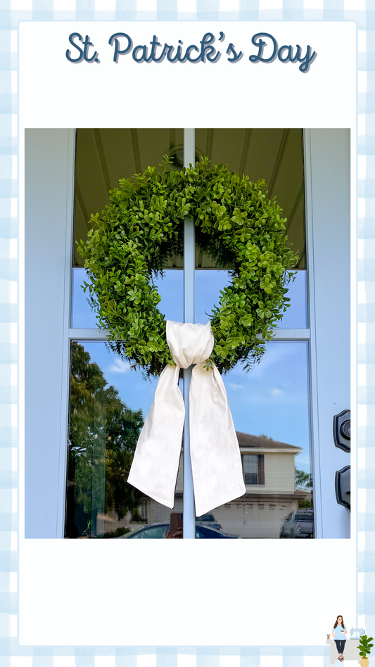 White Wreath Door Sash St. Patrick's Day