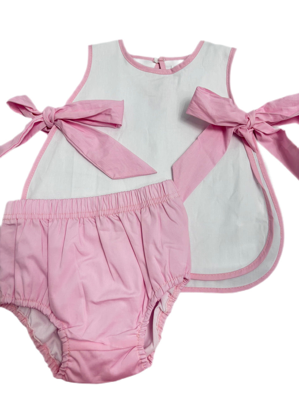 Hampton Light Pink Bow Diaper Set