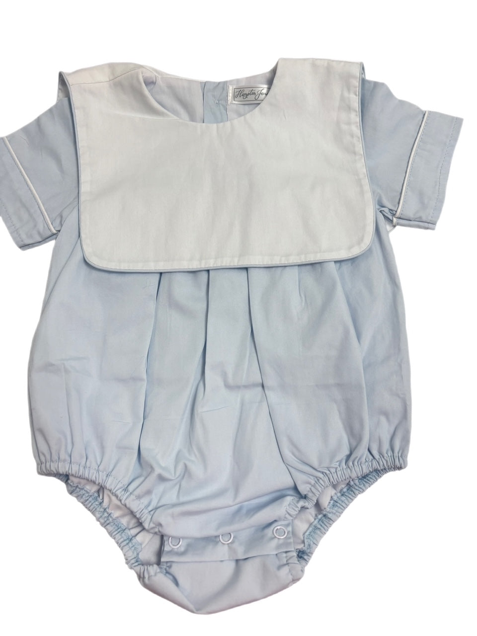 Hampton Light Blue Picot Trim Bib Bubble