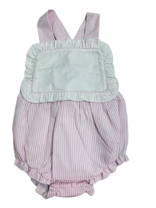 Hampton Light Pink Ruffle Seersucker Sunsuit