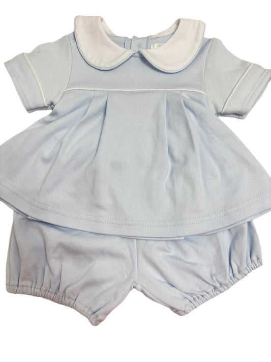 Hampton Light Blue Picot Bloomer Set